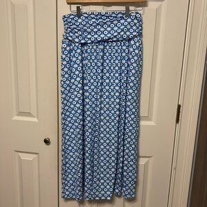 Boden Blue and White Maxi Skirt